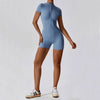 ZenFit Short Sleeve Zip Yoga Bodysuit