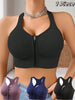 Women's sports bra front zipper design
