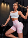 Women's Tie Dye Ruched High Waist Sports Shorts