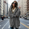 Double Fleece Plush Hooded Cardigan Jacket Women by FitiqueFit