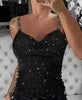 Sequin V-Neck Camisole – Rhinestone Strap Sparkly Top by FitiqueFit