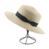 Elegant Adult Bucket Hat Beach Summer Straw Hats for Women Beach Sun Straw Hat Wide Luxury Comfortable Hat Flat Top Ribbon Bowknot Elegant Luxury Women Summer Hat 56-58cm by Stevvex