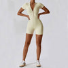 ZenFit Short Sleeve Zip Yoga Bodysuit