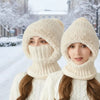 Winter Lined Knit Hat with Earflap & Hooded Neck Gaiter by FitiqueFit