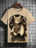 Samurai Cat Graphic T-Shirt – Japanese Style 3D Print Men's Tee by FitiqueFit
