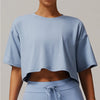 Quick Dry Cropped loose Yoga Tee for Active Women