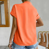 🧡 Summer Women's Satin V-Neck Short Sleeve Shirt – Elegant Casual Wear by FitiqueFit