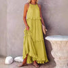 Elegant Apricot Ruffle Maxi Dress by FitiqueFit