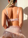 Ellolace Sequin Lingerie 5-Piece Sparkly Sissy Garter Fancy Underwear Luxury Lace Halter Balcony Bra Pure Desire Exotic Sets