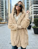 Double Fleece Plush Hooded Cardigan Jacket Women by FitiqueFit