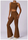 Women Athletic Wear High Waist Leggings And Top Two Piece Set Seamless Gym Tracksuit