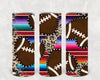 Serape Leopard Football 20 oz Skinny Tumbler by Anchored Grace Boutique