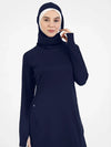 Sporty Muslim Sportswear Women Set Plain Islamic Pants Tops（contain Hijab)