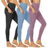 3-Pack High-Waisted Cropped Yoga Pants with Slanted Pockets by FitiqueFit