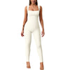 Sleeveless Square Collar High Waist Hip Lift Slim Sexy Sports Jumpsuit Women's One-piece Set