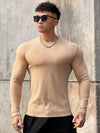 Gym Fitness T-shirt Men Casual Long Sleeve Skinny Shirt Bodybuilding Running Sports Quick Dry