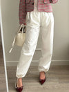 White Sweatpants For Women High Waist Jogger Wide Leg