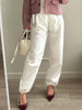 White Sweatpants For Women High Waist Jogger Wide Leg