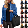 Women’s Slim Fit Faux Leather Moto Jacket by FitiqueFit