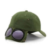 Aviator Baseball Cap – Unisex Summer Hat with Built-In Sunglasses by FitiqueFit