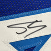 Framed Autographed/Signed Shaquille Shaq O'Neal 35x39 Los Angeles Retro Blue Basketball Jersey JSA COA by Hall of Fame Sports Memorabilia