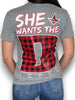 She Wants the Diesel Buff Check Tee by Luckless Outfitters