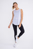 Sheer Striped Mesh Active Tank with Cut-Out Back