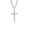 "Iced Out" Cross Necklace With Micro Cuban Chain