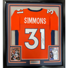 Framed Autographed/Signed Justin Simmons 35x39 Denver Orange Football Jersey PSA/DNA COA