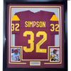 Framed Autographed/Signed OJ O.J. Simpson 35x39 USC Red College Football Jersey JSA COA