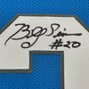 Framed Autographed/Signed Billy Sims 80 ROY 35x39 Detroit Blue Football Jersey JSA COA