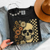 Skull & Flowers Firefly Comfort Colors T-Shirt | Halloween Graphic Tee by Adorb Custom Tees