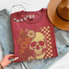 Skull & Flowers Firefly Comfort Colors T-Shirt | Halloween Graphic Tee by Adorb Custom Tees