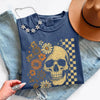 Skull & Flowers Firefly Comfort Colors T-Shirt | Halloween Graphic Tee by Adorb Custom Tees