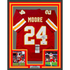 Framed Autographed/Signed Skyy Moore 35x39 Kansas City Red Football Jersey JSA COA