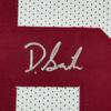 Framed Autographed/Signed Devonta Smith 35x39 Alabama White College Football Jersey JSA COA