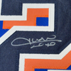 Framed Autographed/Signed Juan Soto 35x39 New York Blue Baseball Jersey Beckett BAS COA