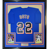 Framed Autographed/Signed Juan Soto 35x39 New York Blue Baseball Jersey Beckett BAS COA by Hall of Fame Sports Memorabilia