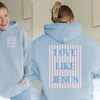 Love Like Jesus Striped Graphic Hoodie by Hey Jude Graphic Tees