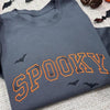Spooky Embroidered Halloween Sweatshirt – Fall Ghost Pullover, Cozy Autumn Crewneck for Spooky Season by Dog Mom Hat