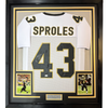 Framed Autographed/Signed Darren Sproles 35x39 New Orleans White Football Jersey JSA COA