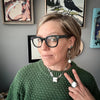 White Buffalo Hoop Earrings with Jackrabbit | Stand Collection by mend metalworks