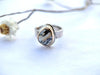White Buffalo Turquoise Petite Ring | Gold Fill Bezel Sterling Silver Band | Stand Collection by mend metalworks