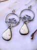 White Buffalo Hoop Earrings with Jackrabbit | Stand Collection by mend metalworks