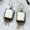 White Buffalo Turquoise| Sterling Silver Fringe Earrings by mend metalworks
