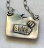 White Buffalo Turquoise Mountain Necklace | Fox and Moon Sterling Silver Pendant | Stand Collection by mend metalworks