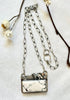 White Buffalo Turquoise Mountain Necklace | Fox and Moon Sterling Silver Pendant | Stand Collection by mend metalworks