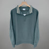 Still Water/Tapioca Stripe Quarter Zip Pullover