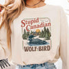 Stupid Canadian Wolf Bird Comfort Colors Long Sleeve – Hockey Romance BookTok Shirt by Adorb Custom Tees