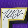 Framed Autographed/Signed Terrell Suggs 35x39 Baltimore Purple Football Jersey JSA COA